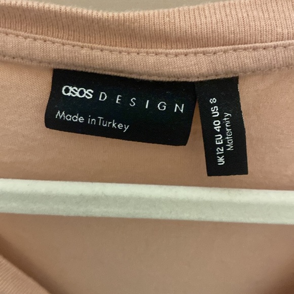 ASOS Maternity V Neck Short Sleeve Tee in Pink Size 8 - Picture 3 of 3